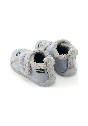 Gezer Erkek Çocuk Kışlık Pvc Rahat Taban Tek Cırt Cırtlı Ayarlanabilir Kemer Ev Okul Kreş Panduf Aya Gri