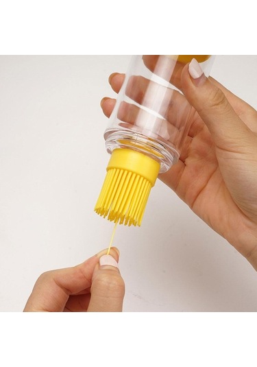 Homyl 2'si 1 Arada Dağıtıcı Silikon Yağı Fırça Şişesi Sarı