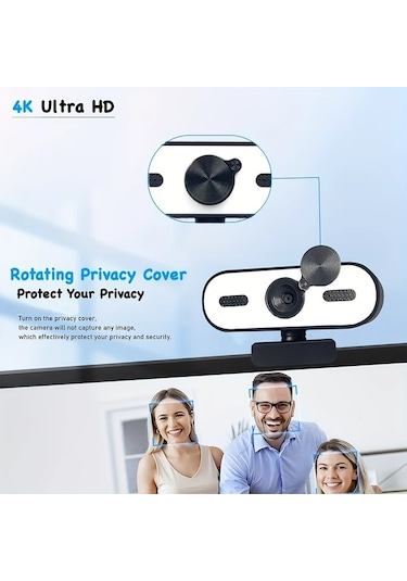 Dashanshop Exhqdr Q9-4k Usb Webcam 8mp 90 Geniş Açı Otomatik Odaklama Type-c