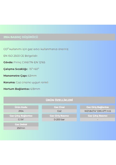 Karbondioksit Regülatörü 2104