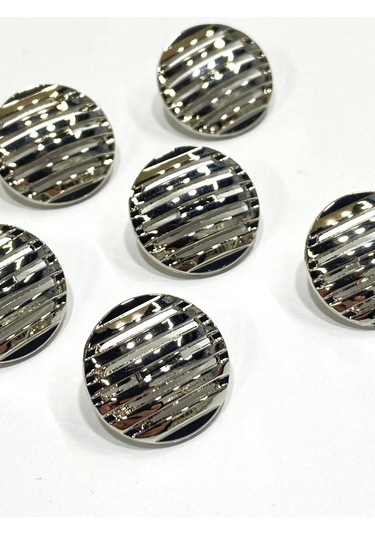 Izgara Model Metal Düğme / Gümüş/ - 1,8 Cm