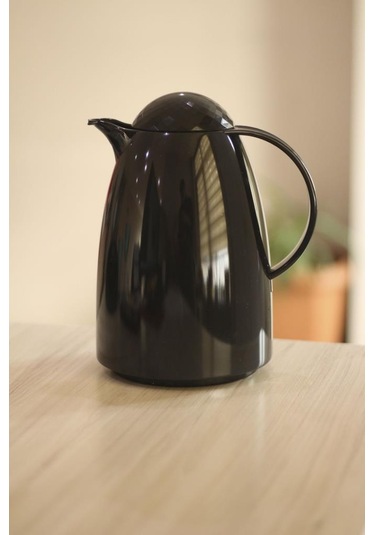 1 Lt Isı Yalıtımlı Çay ve Soğuk Su Termosu Siyah (12 Saat Sıcak Tutar& İçi Camdır)