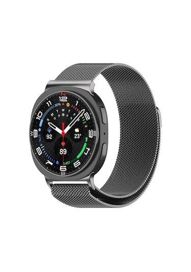 Adige Samsung Uyumlu Galaxy Watch 8 44mm Kordon Metal Hasır
