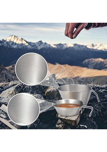 Ranyeek Tomshoo Paslanmaz Çelik Kayak Kasesi Sabit Saplı 500ml - Isıya Dayanıklı Yemek/türkiye Kası Çok Renkli