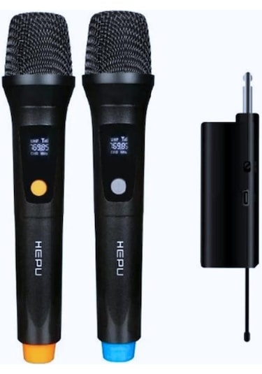 Hepu Hp-m001 Çift El Uhf Kablosuz Telsiz Mikrofon