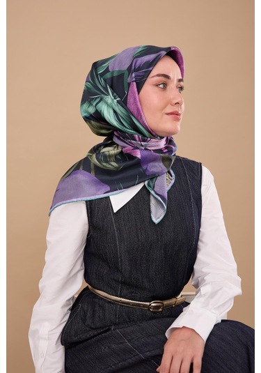 Silk Home Twill İpek Eşarp 11480-70 Lacivert, Yeşil, Yeşil Bej, Mor, Fuşya