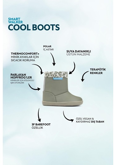 Smart Walker Cool Boots Haki Barefoot Çocuk Bot-süper Mat Haki