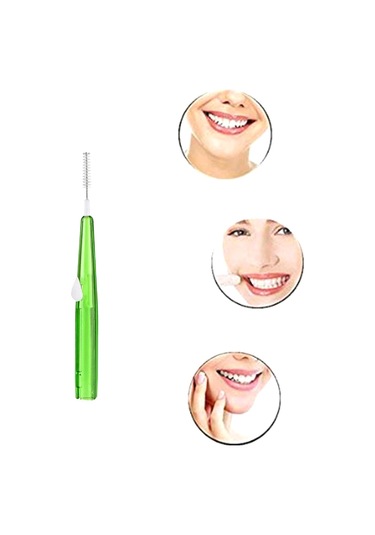 Skycity 60 Adet 0.8mm Yeşil Fırça Ucu, Tıkanma Olmayan Tasarım, Yumuşak Telli, Aile İçin Oral Bakım Aleti
