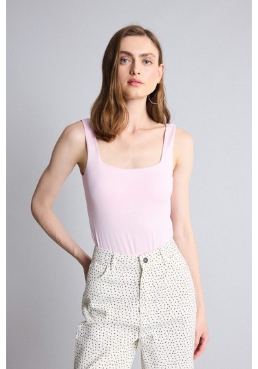 Defacto Kare Yaka Bodysuit H3888ax26smpn633 Pembe-pn633
