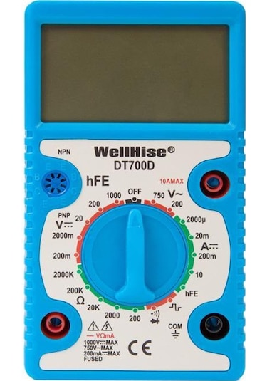 Wellhise DT-700D Geniş Ekran Ölçü Aleti Avometre Multimetre