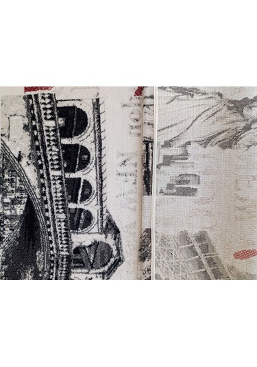 Aslan Home Yatak Odası Takımı Üç Lü Yolluk , Paris Desenlli Figürlü Akrilik Kaliteli Küçük Halı