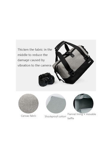Baona Bn-h014 Slr Fotoğraf Makinesi Omuz Çantası Dijital Depolama Koruyucu Su Geçirmez Çanta Gri Diğer
