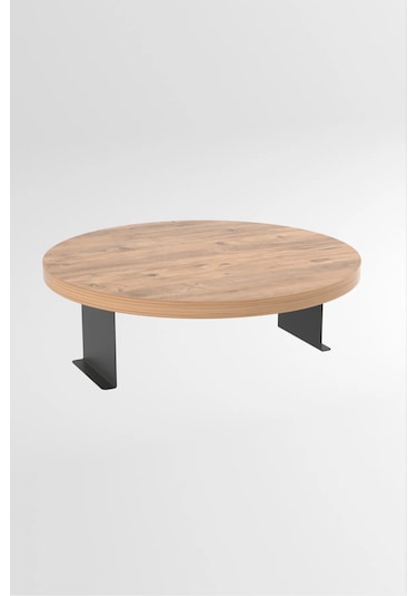 İkili Yan Sehpa Ayarlanabilir Tepsi Yuvarlak Atlantik Çam