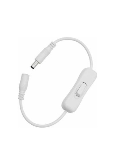 Anahtarlı Dc Adaptör Güç Bağlantı Uzatma Kablosu 20cm Beyaz