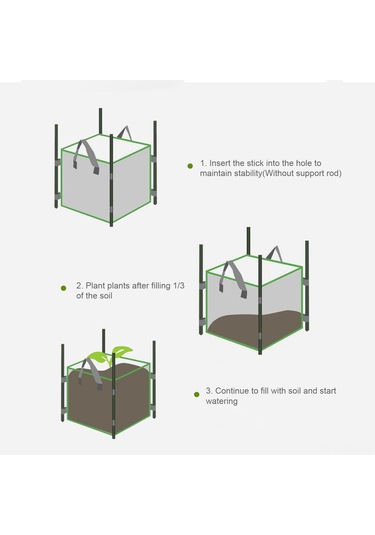 Suofeng 28x28x28cm Kare Keçe Bitki Yetiştirme Torbası - 5 Galon, Katlanabilir, Taşıma Kolaylığı, Çok Amaçlı Kullanım