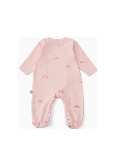 Boumini Pamuklu 2'li Bebek Patikli Tulum Desenli Pembe Pembe