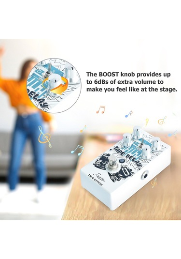 Rowin Re-01 Tape Delay Dijital Gecikme Efekti Beyaz