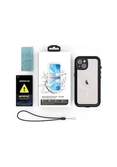 iPhone Uyumlu 14 Kılıf Su Ve Toz Geçirmez 360 Tam Koruma Shockproof Kapak