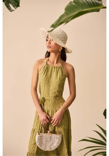 Mathilda Store Kadın Halter Yaka Midi Elbise