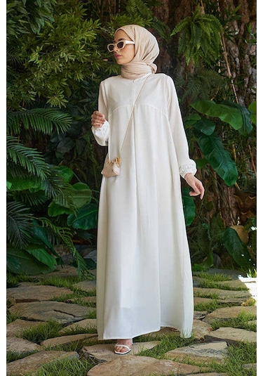 6482 Berlin A Pileli Elbise Beyaz