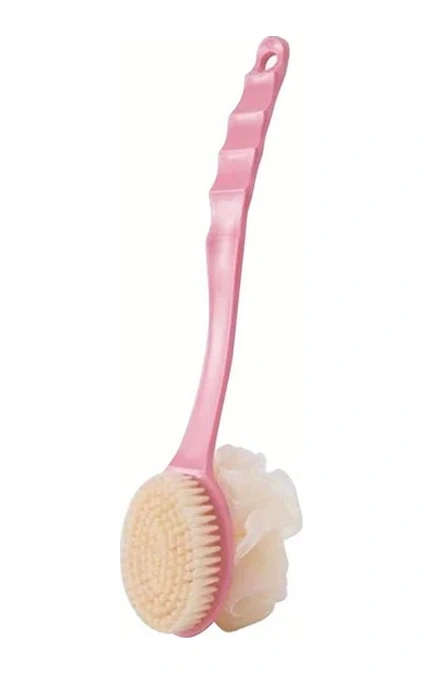 Xuweiwei Mavi 2si1 Yumuşak Lifli Sırt Fırçası - Çift Dokulu Peeling Banyo Fırçası Mavi