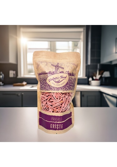 Pancarlı Erişte 400gr Buğday Unu, Pancar Püresi, Süt Ve Yumurta.