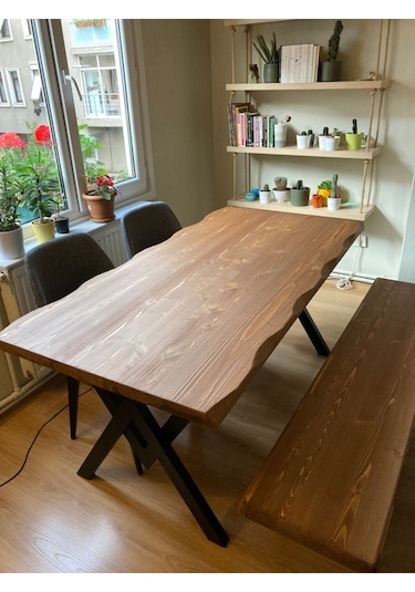 Deryawood Doğal Ahşap Yemek Masası-70x180