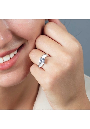 Starlight Diamond Pırlanta Montür Asimetrik 925 Ayar Gümüş Bayan (429505298)