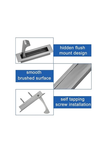 Willowhaven 2 Adet Modern Gizli Cep Kapı Kolu Fırçalanmış Pirç Paslanmaz Çelik 304