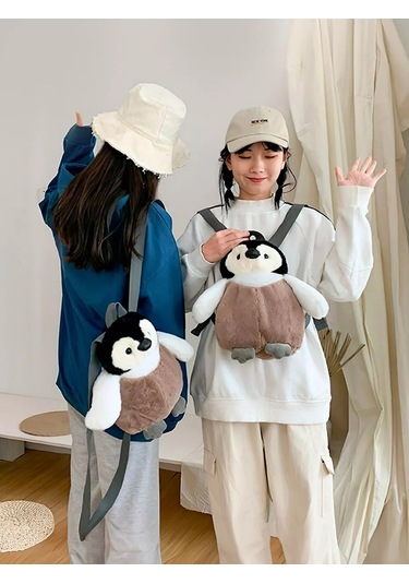 Vilange Omuzdan Askılı Pelüş Çocuk Oyuncak Sırt Çantası Penguen 202801639 Beyaz