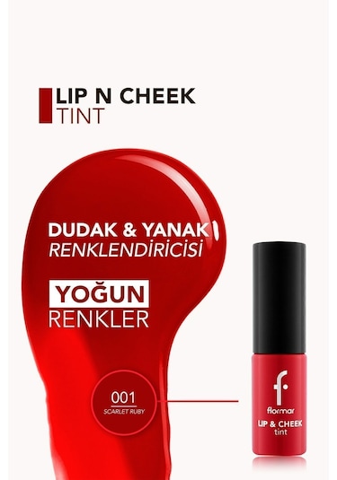 Flormar Lip & Cheek Gün Boyu Kalıcı Çok Amaçlı Tint 001 Scarlet Ruby
