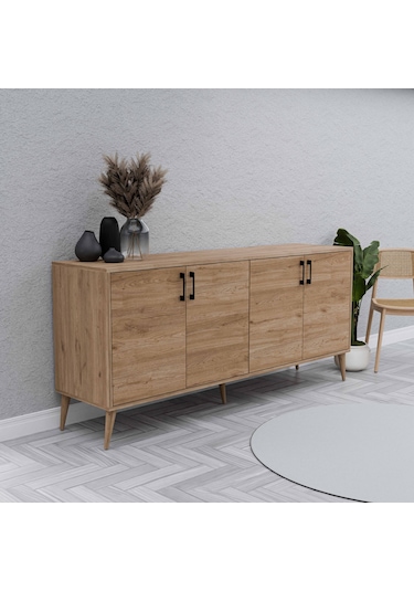 1674 Hera ( Ahşap Ayaklı ) Modern Konsol Sepet 180 CM