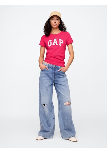 Gap 729555008 V-ss Logo Classic Tee Kadın Tişört Kırmızı