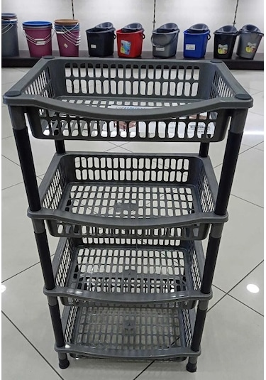 LeesHome 4 Katlı Gri Kare Plastik