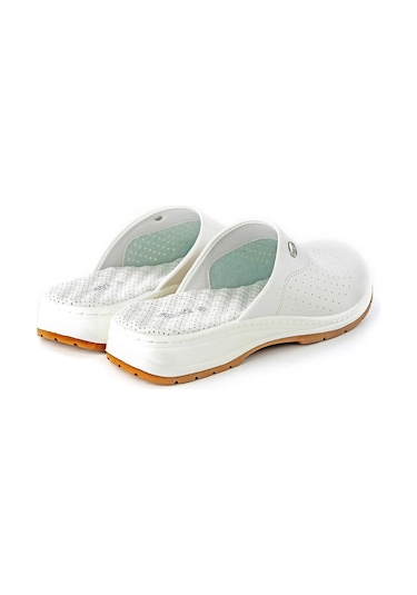 Muya Shore Çok Amaçlı Kaymaz Taban Topuk Dikeni Ortopedik Sabo Kadın Terlik Beyaz