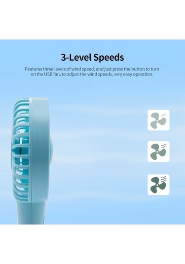 Yunboo Taşınabilir Şarjlı Mini Usb Fan - 3 Hızlı Modlu Kablosuz Şarj Özellikli Siyah Siyah