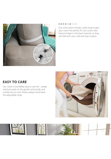 Sones Makinede Yıkanabilir Kanepe Kanepe Kılıfları Kaymaz Koltuk Kanepe Koruyucu Mat Evcil Köpekler Kediler İçin, Boyut: 190x196cm Kahve