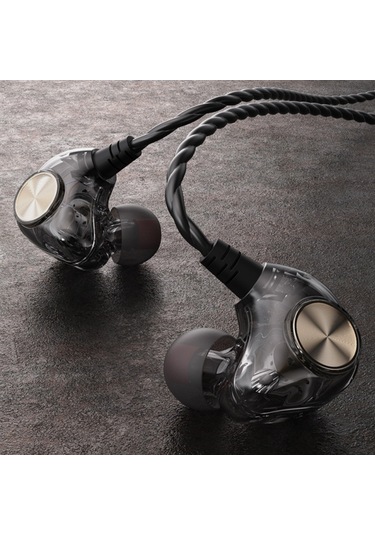 K1 Kablolu Kulaklık Hibrit Hifi Kulaklık Stereo Müzik Derin Bas Gürültü Önleyici Kulaklık Siyah Type-c Arayüzü -