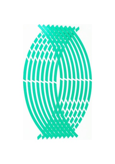 Motosiklet Jant Çıkartmaları Kişilik Tekerlekleri Modifiye Çıkartmaları Yeşil Mavi