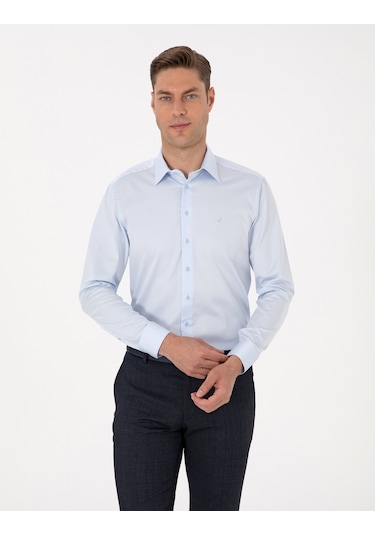 Pierre Cardin Erkek Açık Mavi Gömlek Basic 50315407-vr003 Açik Mavi