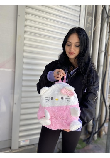 Hello Kitty Sırt Çantası 30 Cm Peluş-1790 Altın