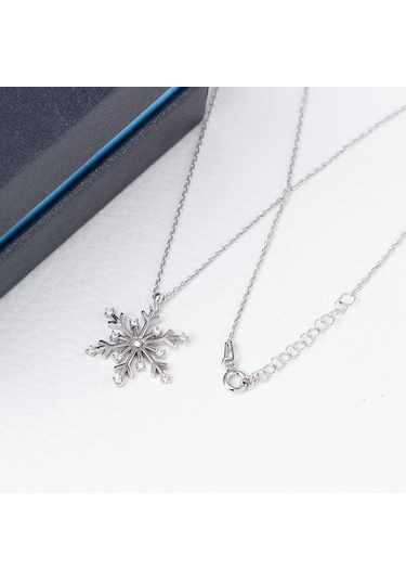 Kar Tanesi Model-1 Zirkon Taşlı 925 Ayar Gümüş Kadın Kolye