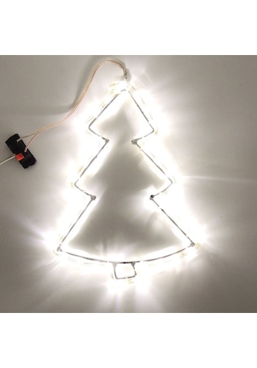 Led Işıklı Çam Ağacı Yılbaşı Süsü 220v Gün Işığı 34 Cm