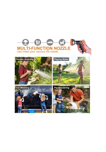 Singree 8 Ayarlanabilir Modlu Bahçe Hortumu Nozulu - Çim, Araba Ve Evcil Hayvanlar İçin Pratik Spreyleme Çözümü