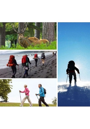 Novahub 250g Ultralight Mavi Teleskopik Kuzey Yürüyüş Batonu, Alüminyum Alaşım, Yürüyüş Ve Kamp İçin İdeal Mavi