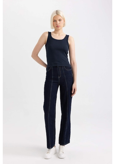 DeFacto Slim Fit Dar Kesim U Yaka Ribana Atlet C9826AXNSNV42 DeFacto Slim Fit Dar Kesim U Yaka Ribana Atlet C9826AXNSNV42