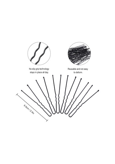 Dofolink 300 Adet Siyah Orta Boy U Şekilli Saç Klipsi - Tıraş Ve Saç Parçalarını Tutmak İçin Kullanıma Pratik Saç Aksesuarı Çok Renkli