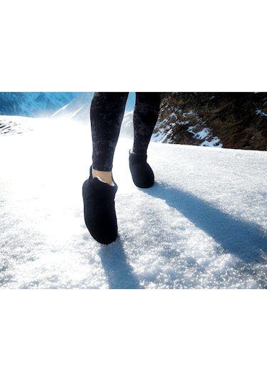 Ortopedik Yumuşacık Kışlık Hafif Taban Ev Botu Ve Pandufu Siyah