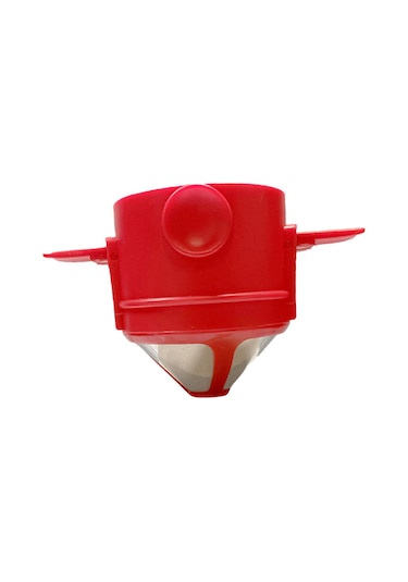 Homyl Taşınabilir Kahve Filtresi, Paslanmaz Ağ Tek Metal Kırmızı