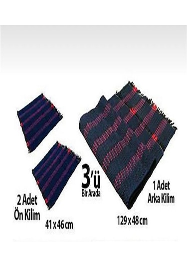 Terletmez Oto Kilim Ön Ve Arka 3 Lü Serme Set Oto Minderi (478093017)